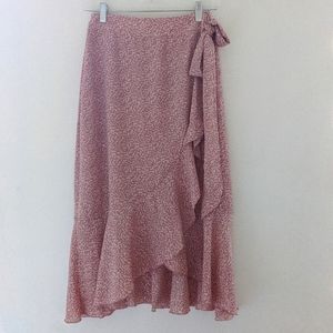 Pink midi wrap skirt size US4